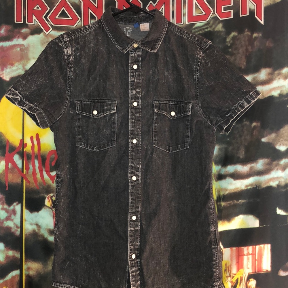 Faded Black Denim style H&M  button down